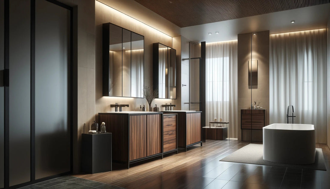 Muebles de Baño Madera Oscura - Elegancia en Madera Oscura - BañoClick