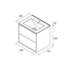 Mueble de baño OPTIMUS 600 + Lavabo - BañoClick