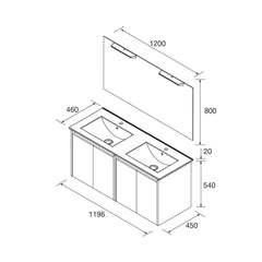 Conjunto mueble de baño NOJA 120 cms - 4 PUERTAS (MLEA) - BañoClick