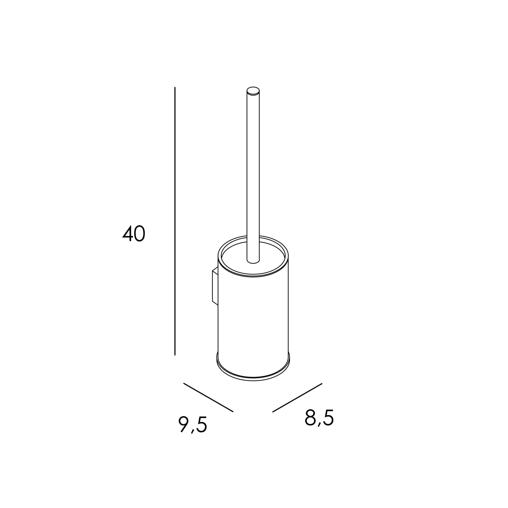 ESCOBILLERO DE PARED - CROMO - BañoClick