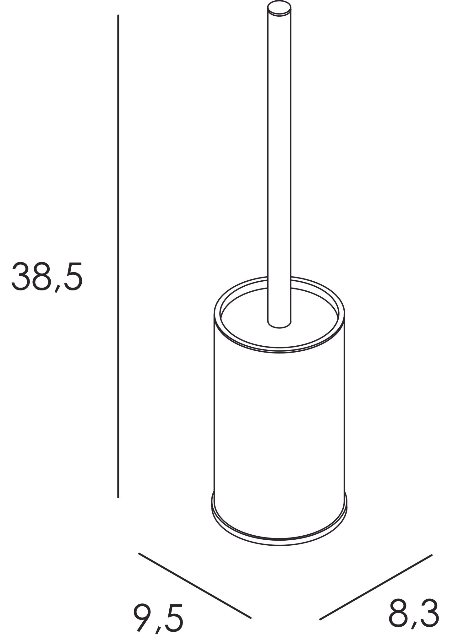 ESCOBILLERO PARED ADH - CROMO - BañoClick