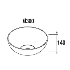 Lavabo de posar ALTIRO PORCELANA BLANCA MATE 390 x 140 mm - BañoClick