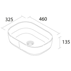 Lavabo de posar CARLA sin sifón ni desagüe clicker PORCELANA BLANCA Ø 360 x 105 mm - BañoClick