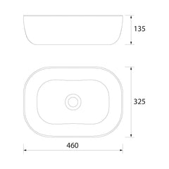 Lavabo de posar CARLA sin sifón ni desagüe clicker PORCELANA BLANCA Ø 360 x 105 mm - BañoClick