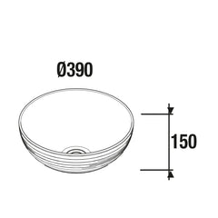 Lavabo de posar ULTRAFINO SEDUCTION PORCELANA BLANCA 390 x 390 x 150 mm - BañoClick