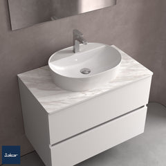 Lavabo de posar VARMEGA 515 PORCELANA BLANCA 500 x 385 x 120 mm - BañoClick