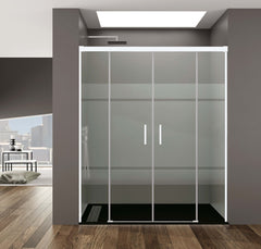 Mampara de Ducha - BASIC SPAZIO - 2 FIJOS + 2 PUERTAS CORREDERAS - BañoClick