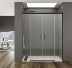 Mampara de Ducha - BASIC SPAZIO - 2 FIJOS + 2 PUERTAS CORREDERAS - BañoClick