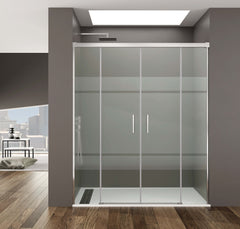 Mampara de Ducha - BASIC SPAZIO - 2 FIJOS + 2 PUERTAS CORREDERAS - BañoClick