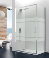 Mampara de Ducha PRESTIGE 1 FIJO + 1 CORREDERA + LATERAL FIJO 8mm - BañoClick