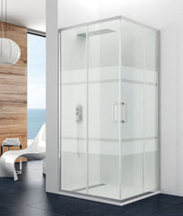 Mampara de Ducha - PRESTIGE ANGULAR - 2 FIJOS + 2 CORREDERAS - BañoClick