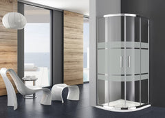 Mampara de ducha PRESTIGE SEMICIRCULAR - 2 FIJOS + 2 CORREDERAS - BañoClick