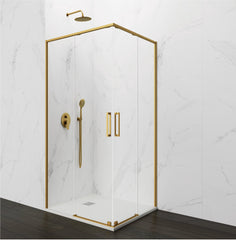 Mampara de Ducha - TWENTY ANGULAR - 2 FIJOS + 2 PUERTAS CORREDERAS - BañoClick