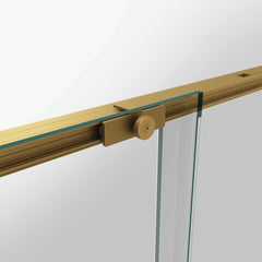 Mampara de Ducha - TWENTY - ORO - 1 FIJO + 1 PUERTA + LATERAL FIJO - BañoClick