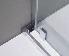 Mampara de Ducha - VITRO FRONTAL + FIJO EN LINEA - CROMO - BañoClick