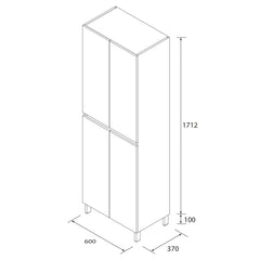 Módulo INFINITY 4 puertas - 60X181X37 - BañoClick