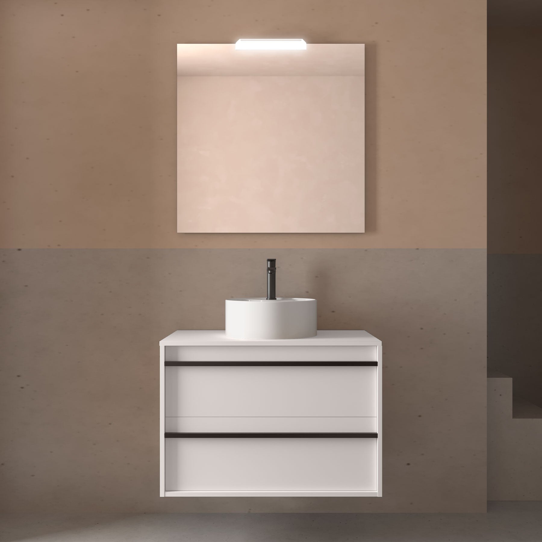 Mueble de baño ATTILA 800 2 cajones Encimera (Lavabo no incluido) - BañoClick