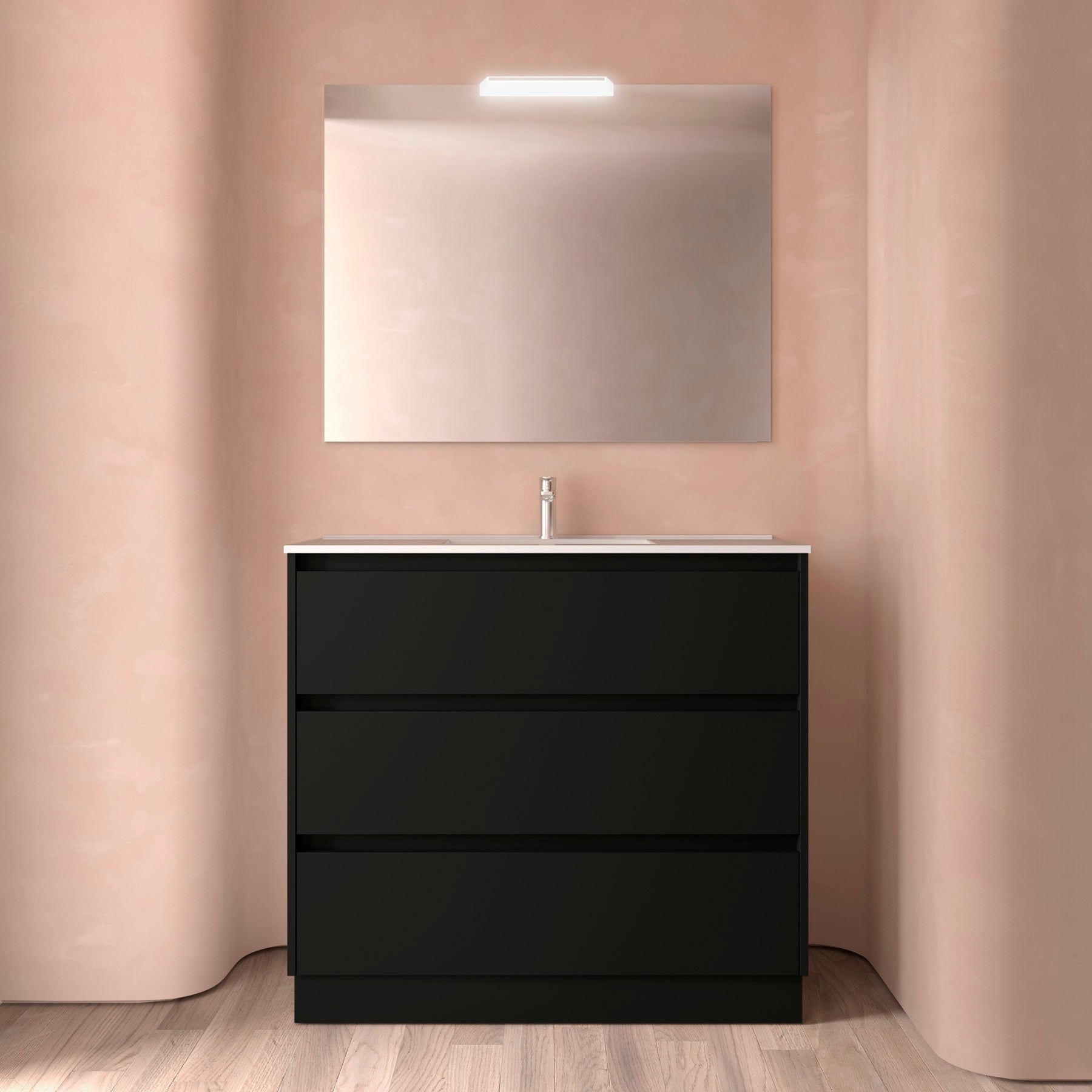 Mueble de baño NOJA 100 cm - 3 CAJONES - LAVABO - BañoClick
