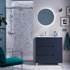 Mueble de baño NOJA 85 cm - 3 CAJONES y 1 PUERTA DERECHA - BañoClick
