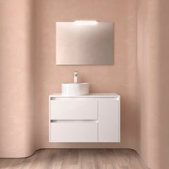 Mueble de baño NOJA 850 2 cajones y 1 puerta derecha - Encimera - BañoClick