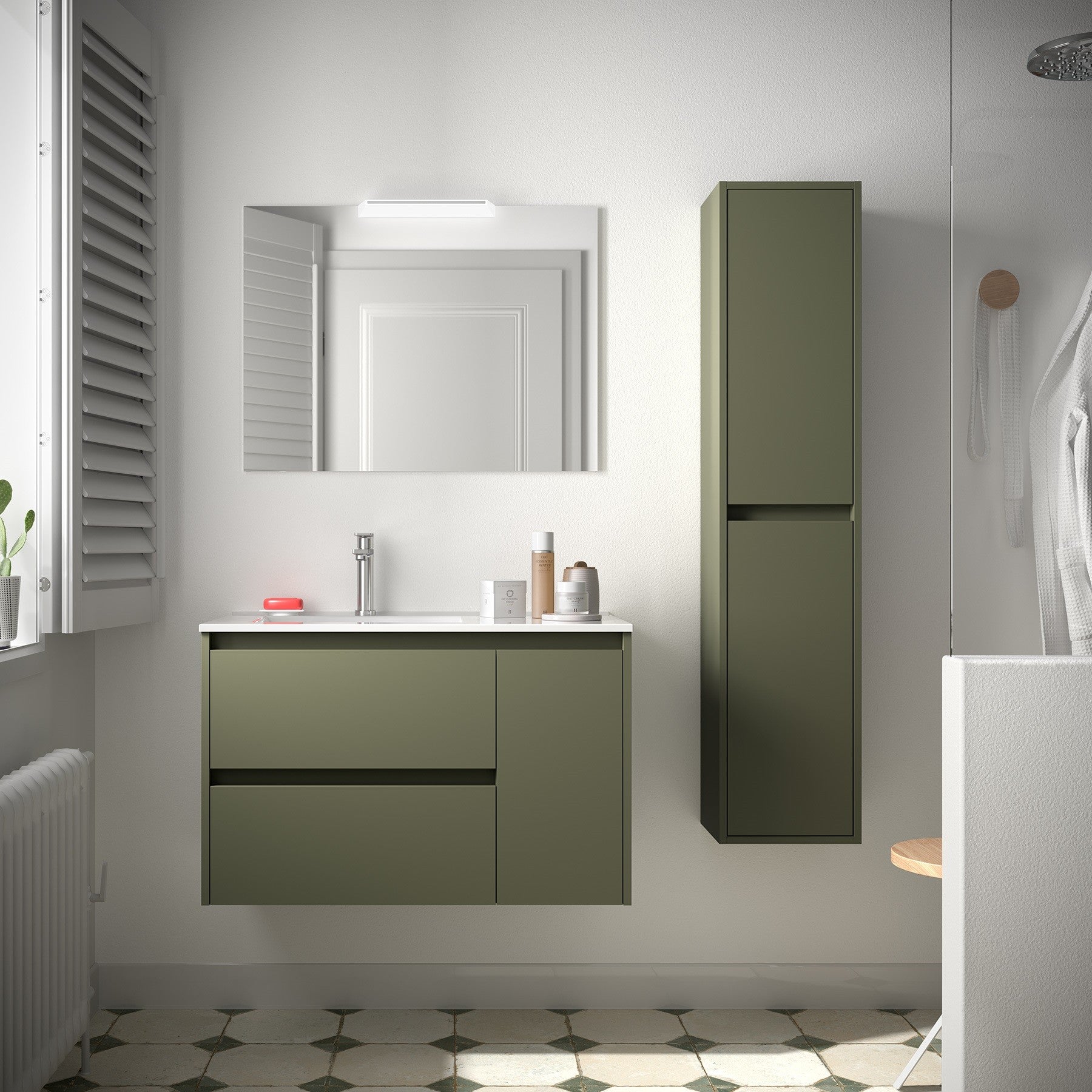 Mueble de baño NOJA 850 2 cajones y 1 puerta derecha - Lavabo - BañoClick