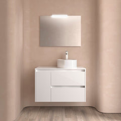 Mueble de baño NOJA 850 2 cajones y 1 puerta izquierda - Encimera - BañoClick