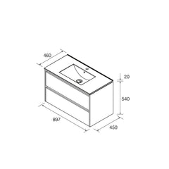 Mueble de baño NOJA 900 2 cajones - Lavabo - BañoClick