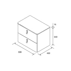 Mueble de baño UNIIQ 800 ANTRACITA MATE Encimera SOLID SURFACE Tiradores CROMO - BañoClick