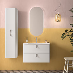 Mueble de baño UNIIQ 800 ANTRACITA MATE Lavabo Tiradores CROMO - BañoClick