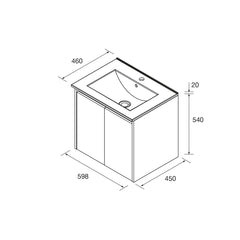 Meuble de salle de bain NOJA 600 2 portes-lavabo