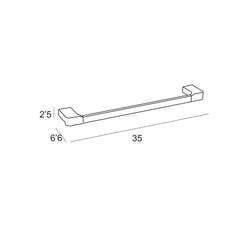 TOALLERO BARRA 35 - NEGRO MATE - BañoClick