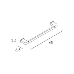 TOALLERO BARRA 45 ADH - NEGRO MATE - BañoClick