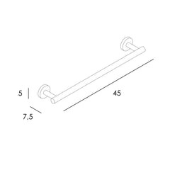 TOALLERO BARRA 45 NEGRO MATE - BañoClick