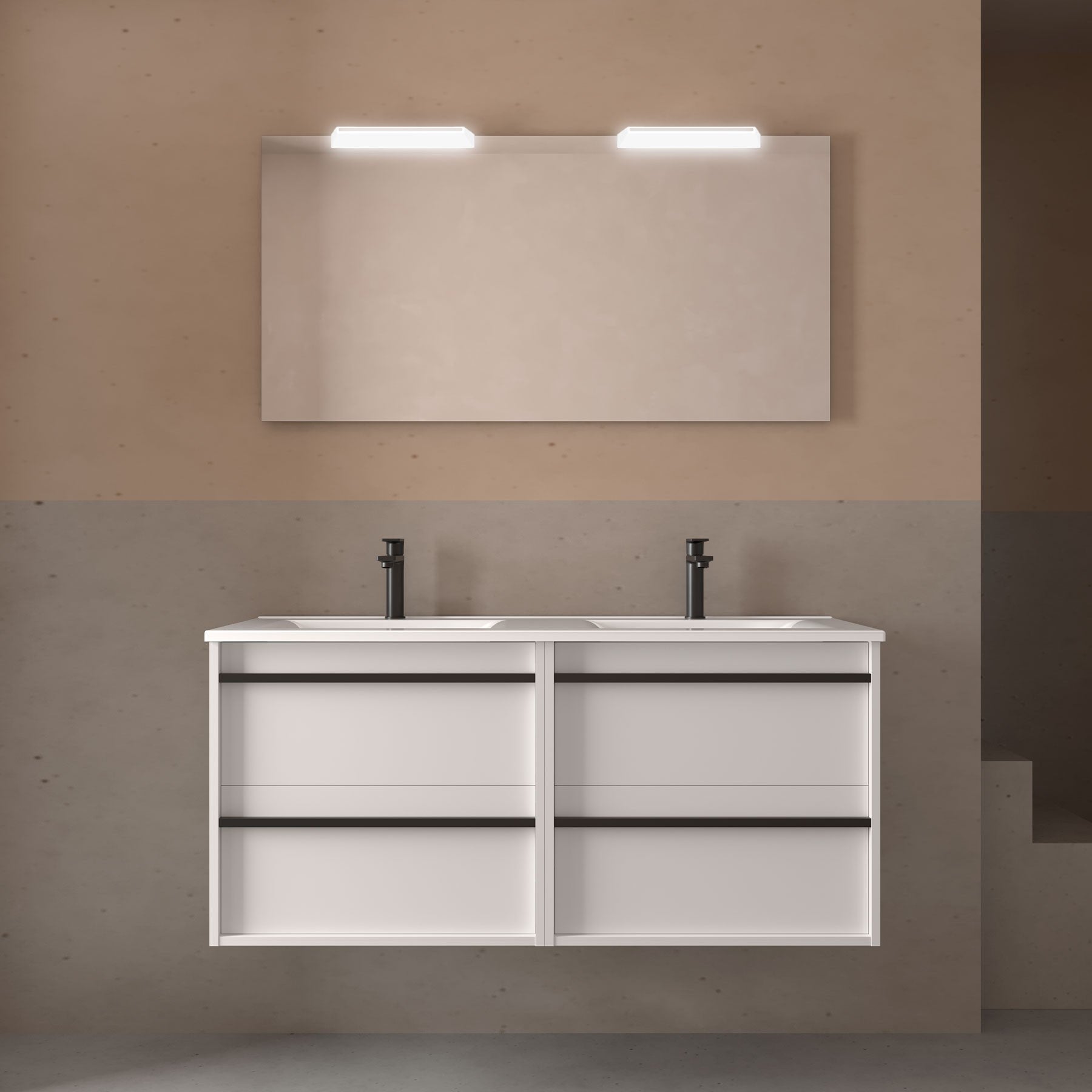 Conjunto mueble de baño ATTILA - 120 - 140 cm - 4 cajones (MLEA) - BañoClick