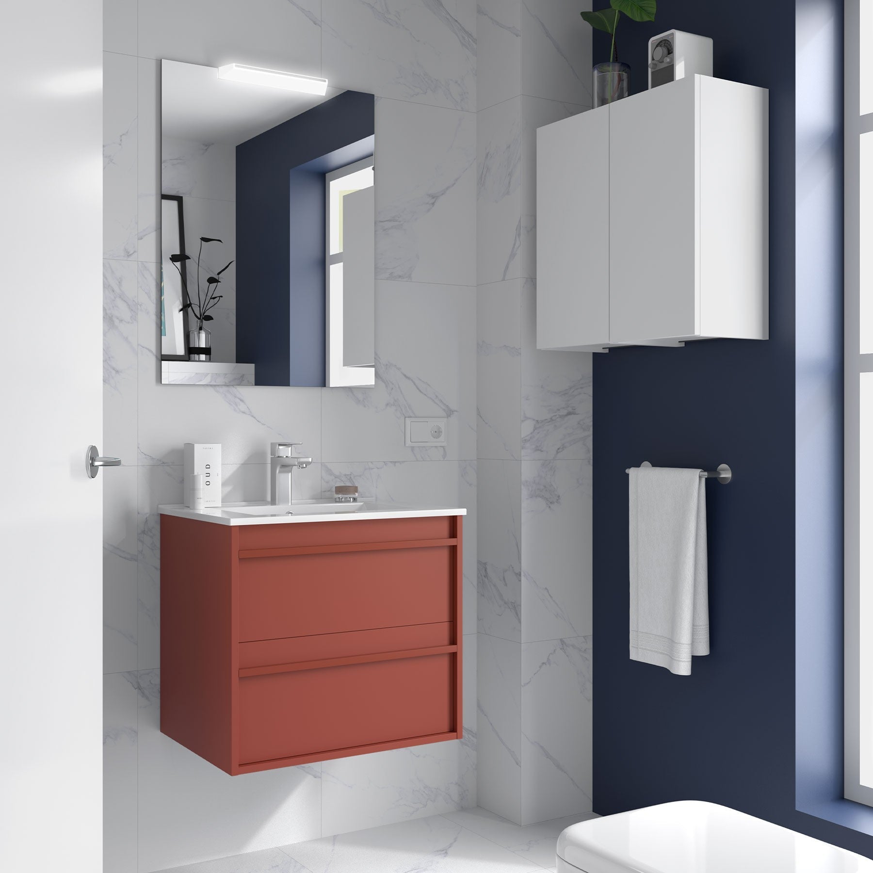 Conjunto mueble de baño ATTILA 70 cm - 2 cajones (MLEA) - BañoClick