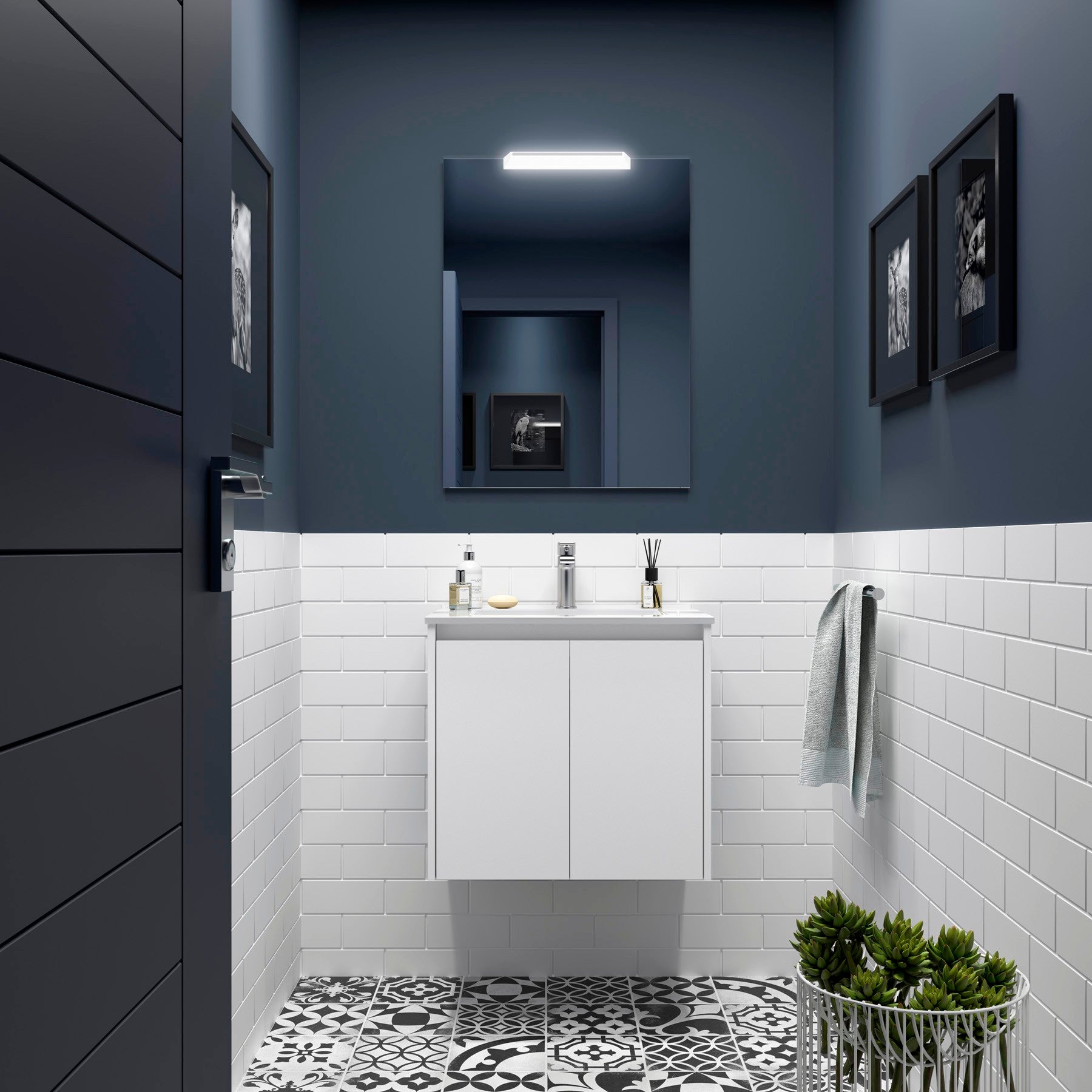 Conjunto mueble de baño NOJA 60 cms - 2 PUERTAS (MLEA) - BañoClick