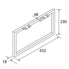 Juego de 2 patas marco negro mate 230x432 mm - BañoClick