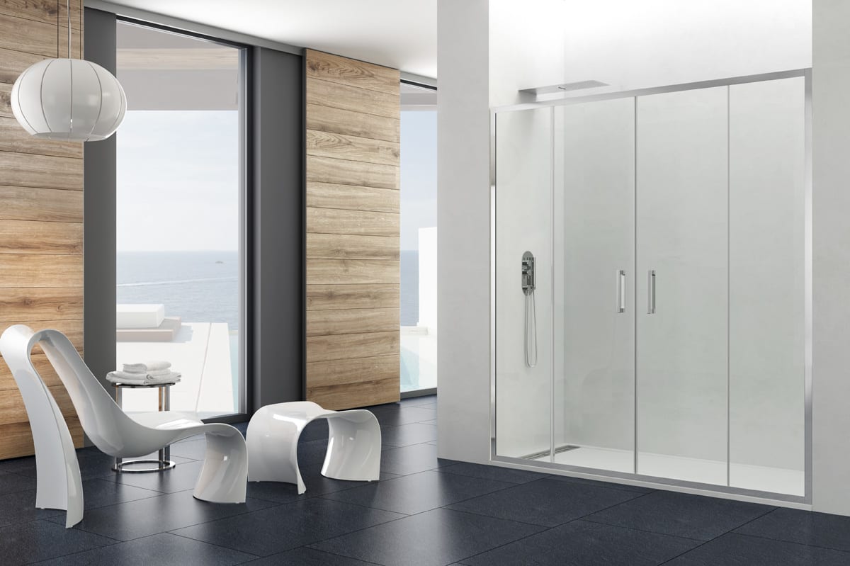 Mampara de Ducha PRESTIGE SPAZIO - 2 FIJOS + 2 CORREDERA - BañoClick
