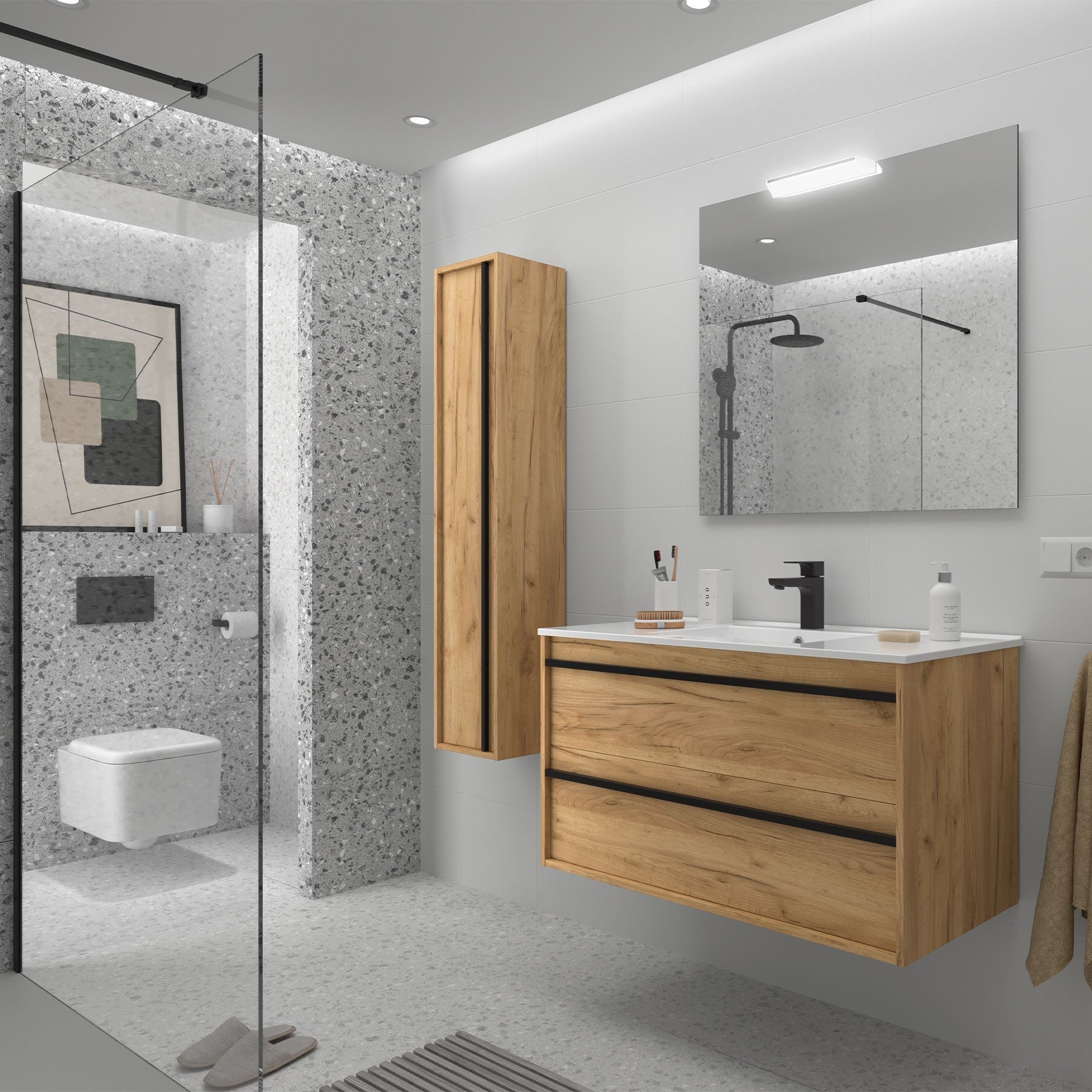 Mueble de baño ATTILA 1000 2 cajones - BañoClick