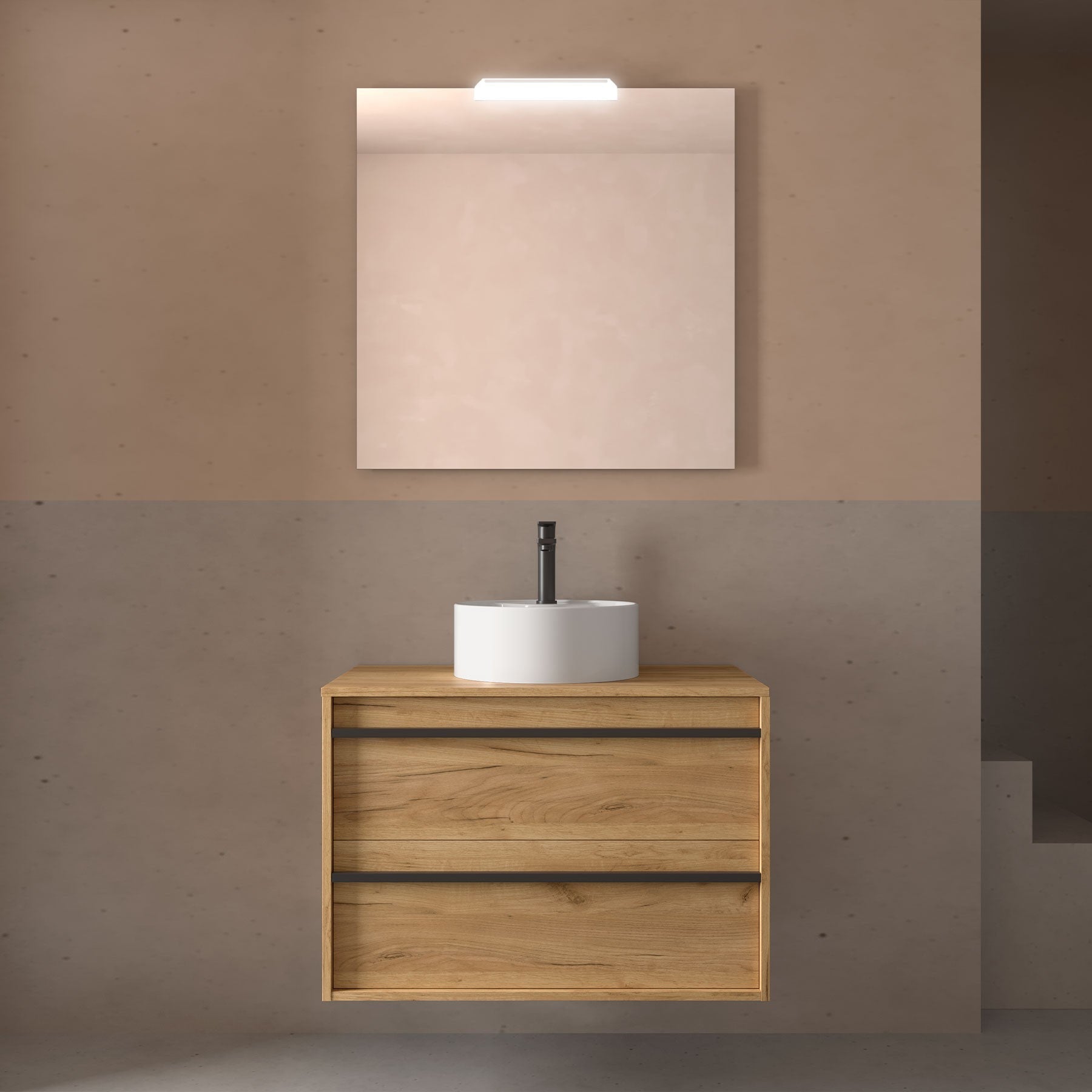 Mueble de baño ATTILA 1000 2 cajones - Encimera - BañoClick