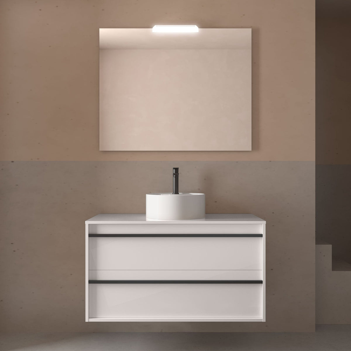 Mueble de baño ATTILA 1000 2 cajones - Encimera - BañoClick