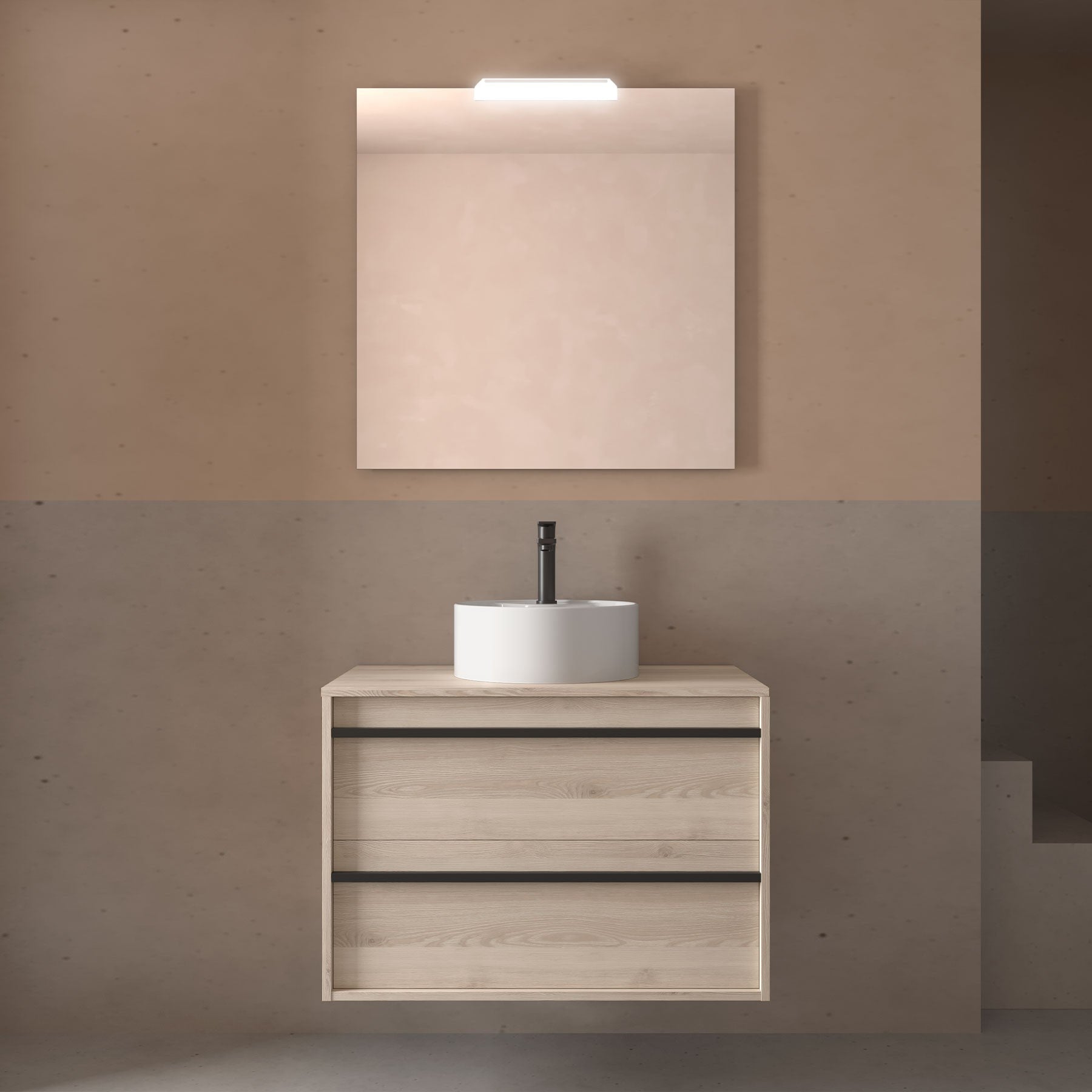Mueble de baño ATTILA 1000 2 cajones - Encimera - BañoClick