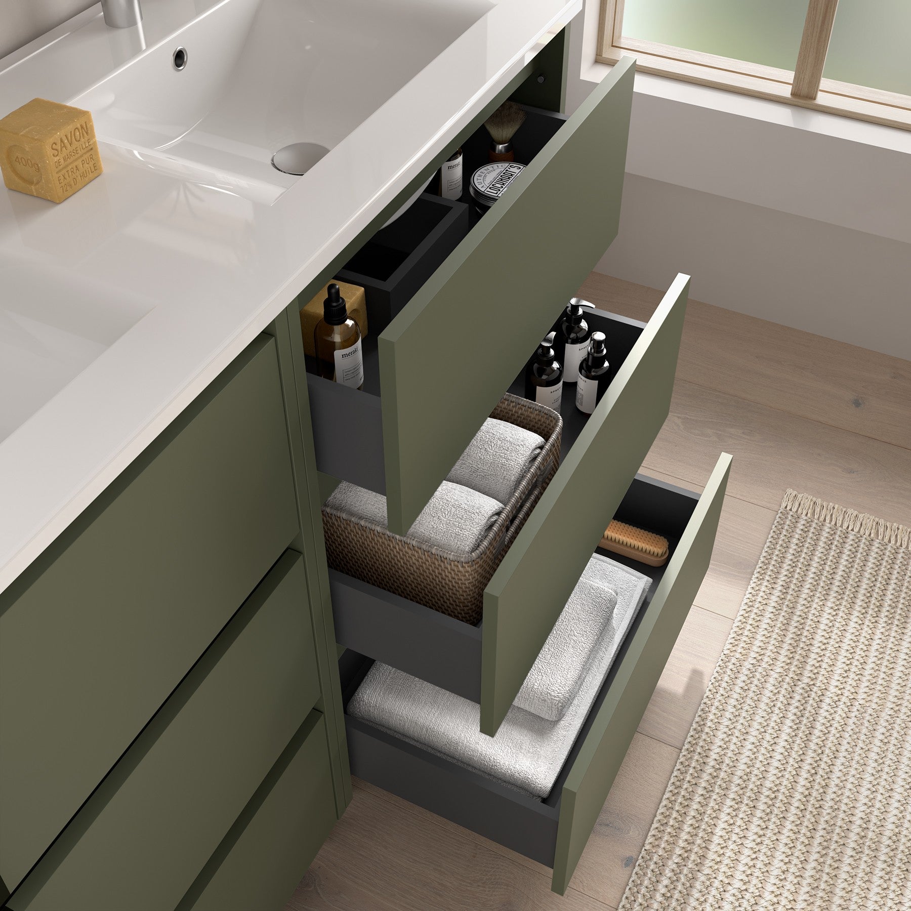 Mueble de baño ATTILA 1000 2 cajones (MLEA) - BañoClick