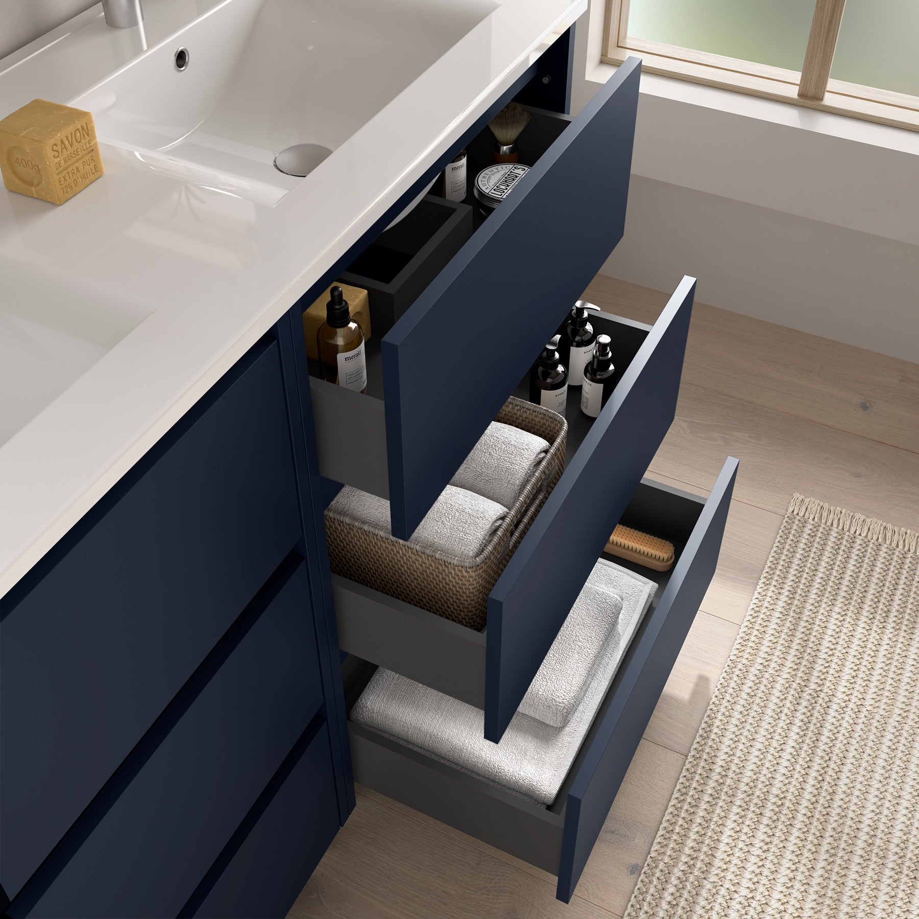 Mueble de baño ATTILA 1000 2 cajones (MLEA) - BañoClick