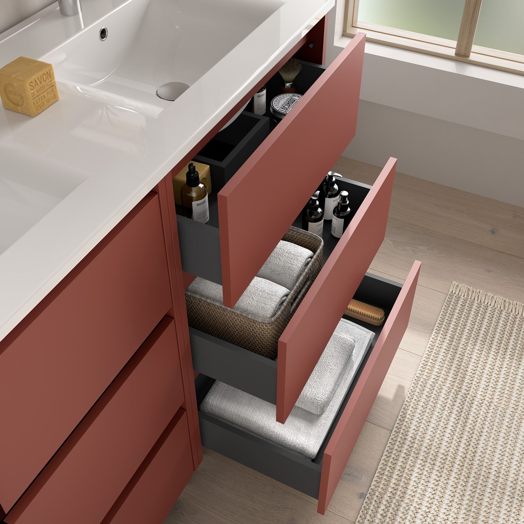 Mueble de baño ATTILA 1000 2 cajones (MLEA) - BañoClick