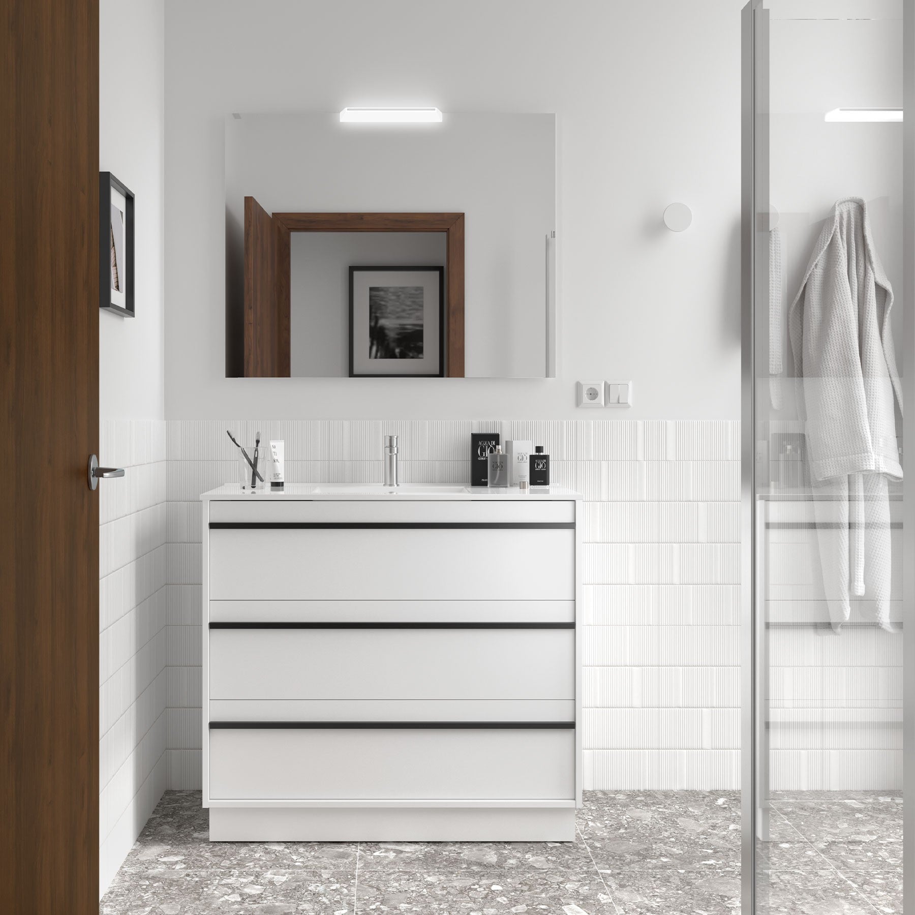 Mueble de baño ATTILA 1000 3 cajones - Lavabo - BañoClick
