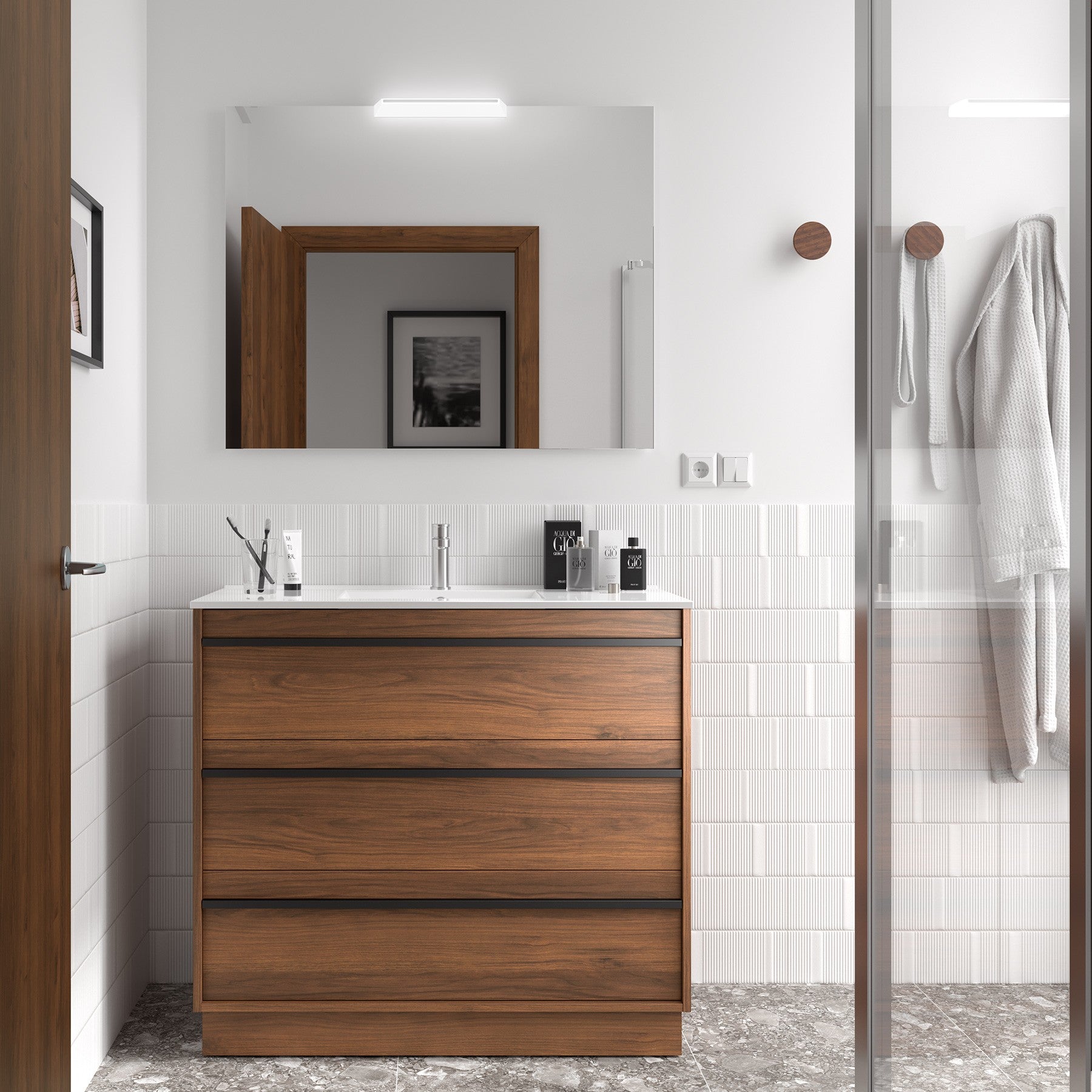 Mueble de baño ATTILA 1000 3 cajones - Lavabo - BañoClick