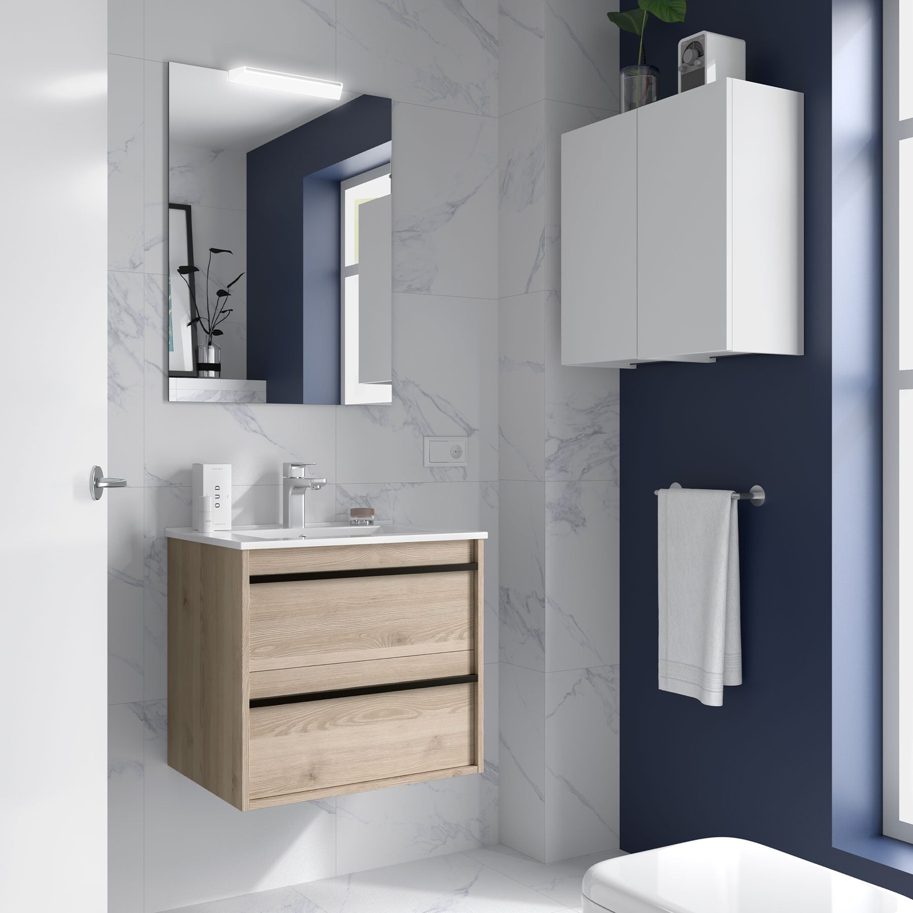 Mueble de baño ATTILA 600 2 cajones (MLEA) - BañoClick