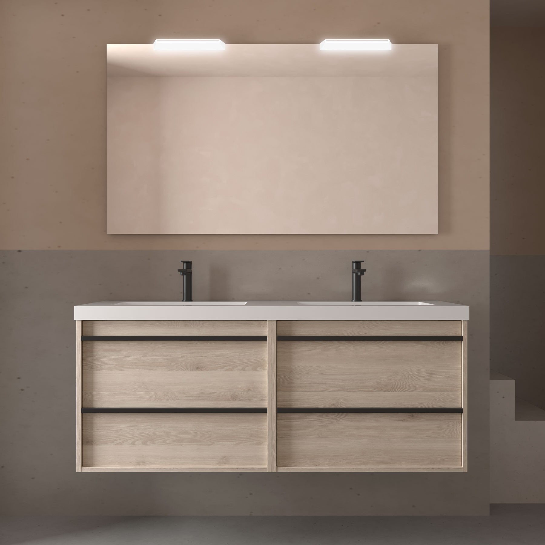 Mueble de baño ATTILA + TOSCANA 140 cm 4 cajones - BañoClick