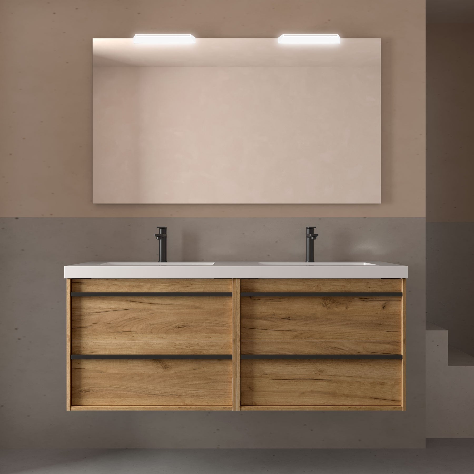 Mueble de baño ATTILA + TOSCANA 140 cm 4 cajones - BañoClick